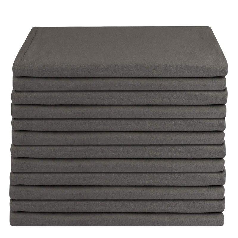 DG Collections 100% Cotton Flour Sack Towels â€“ 12 Pack, 27x27 Inches, Grey, Lint-Free, Pre-Washed, Hemmed Edges â€“ Reusable Kitchen Towels for Cleaning, Embroidery, Printing & Crafts - Grey - Image 2